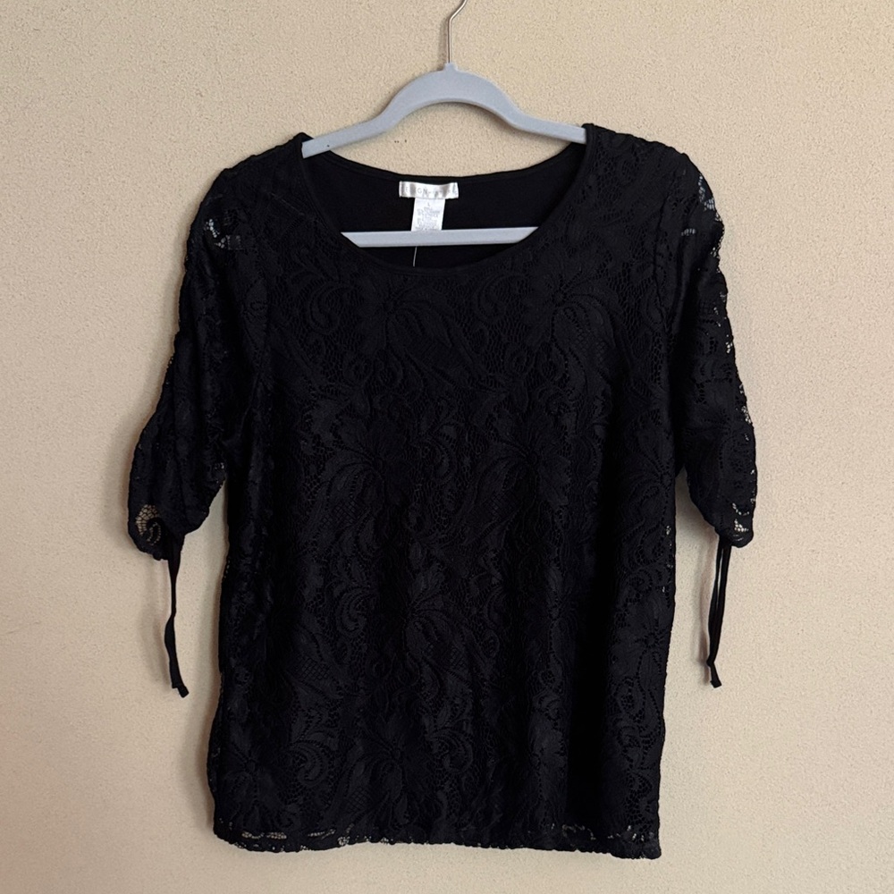 Design History Black Lace Blouse